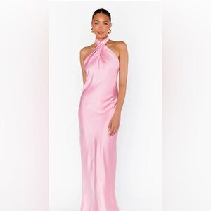 Pink Halter Maxi Dress